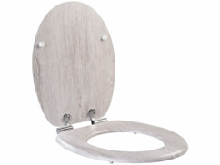 Abattant de WC forme O avec frein de chute - aspect bois clair