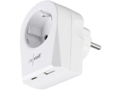 Chargeur secteur USB-C et USB-A avec prise déportée