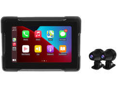Écran 5" pour moto compatible CarPlay, Android Auto avec caméras avant et arrière
