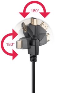 Câble HDMI 4K High Speed Ethernet avec connecteurs 360° - 5m