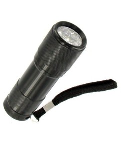 Mini lampe de poche noire - 9 LED