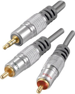 Câble double Cinch / jack stéréo 3,5 mm Home Theater - 2,50m