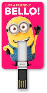 Clé USB 8 Go Minion, format carte - Just a friendly Bello !