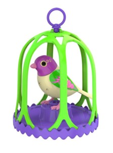 Oiseau électronique digital DigiBird avec sa cage