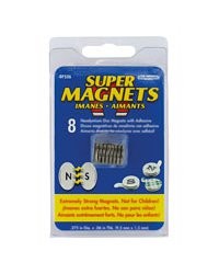 Set de 8 aimants Néodyme adhésifs - 12,7 x 1,5 mm