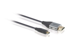 cable hdmi micro hdmi pour tablettes et smartphones avec connecteurs or philips cable hdmi micro hdmi pour tablettes et smartphones ultra-fin SWV2462W