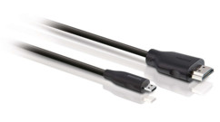 cable hdmi micro hdmi pour tablettes et smartphones avec connecteurs nickel philips SWV2462W