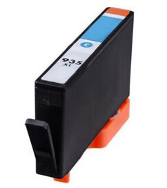 Cartouche remanufacturée HP C2P24AE 935XL cyan avec emballage et étiquette de référence