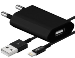 Chargeur secteur 1A compatible Lightning 1m - Noir
