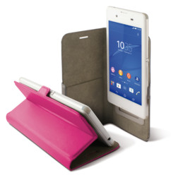 etui universel smartphone 6 pouces avec clapet folio et porte carte intérieur rose Ksix