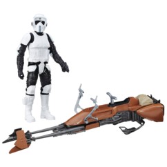 figurine articulée scout trooper endor avec speeder bike star wars episode vii jouet hasbro