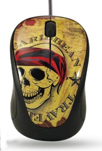 Mini souris Elypse Vogue - Filaire - Motif Caribbean Travel