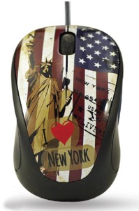 Mini souris Elypse Vogue - Filaire - Motif New York
