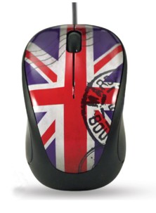 Mini souris Elypse Vogue - Filaire - Motif Union Jack