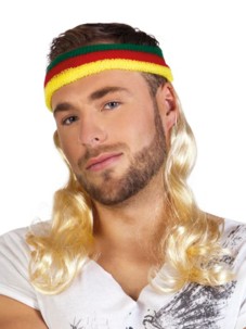 Perruque nuque longue mulet tennisman blond