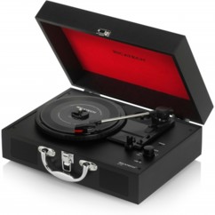 platine vinyle pour 33tours 45 tours 78 tours dans malette de transport ricatech rtt21