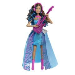 poupée barbie princesse erika rock et royales parlante chantante avec guitare electrique
