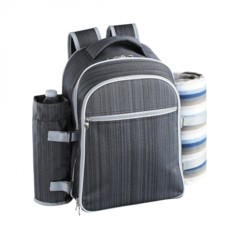Sac à dos isotherme avec matériel de pique-nique 4 pers. - Gris