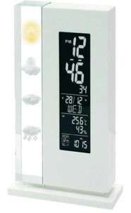 station météo design avec prévisions 12h luxland monolite inolt03 blanc