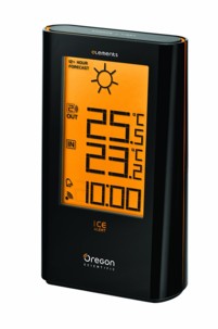 station meteo avec horloge et previsions 12h et ice alert gel verglas Oregon scientic elements ew 93