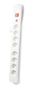 multiprise blanche 8 prises avec interrupteur et fusible chacon
