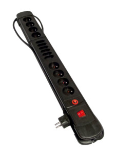 multiprises 14 prises 8 prises terre 6 prises sans terre avec disjoncteur et interrupteur chacon noir