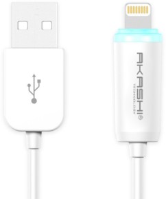 Câble compatible Lightning 1m avec indicateur de charge - Blanc