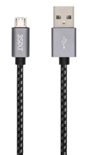 Câble Micro USB tressé 3Sixt - 2 m