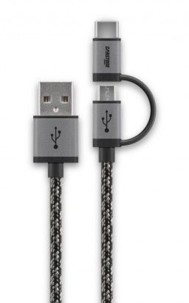 Câble Micro USB tressé Cabstone avec adaptateur USB C - 1 m