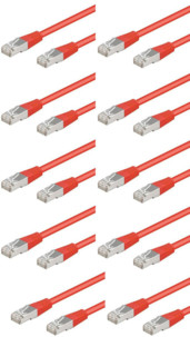 10 câbles RJ45 rouge cat5e F/UTP - 3m
