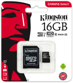 Carte Micro SD avec adaptateur Canvas Select - 16 Go