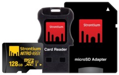 Carte Micro SDXC Strontium Nitro avec adaptateur SD et lecteur USB - 128 Go