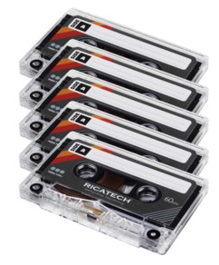 5 cassettes audio 60 minutes Ricatech CT60
