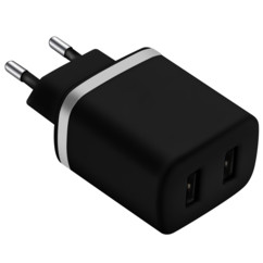 Chargeur USB secteur 2x 2,4 A - Noir