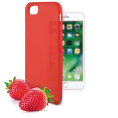 coque souple rouge pour iphone 7 7s avec odeur fraise ksix sense