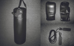 kit d'entrainement kick boxing boxe sac de frappe gants de boxe corde a sauter btx kit