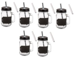 Lot de 6 verres Vintage avec étiquette à personnaliser