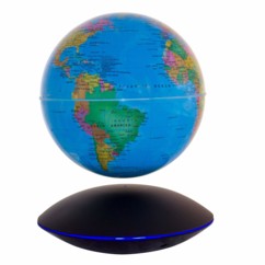 Globe lumineux géopolitique flottant à lévitation magnétique