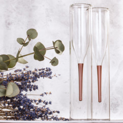 verres a double paroi design flutes de champagne deco de table originale