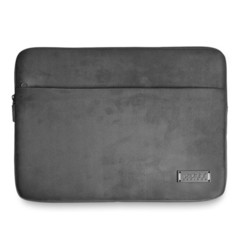 pochette velours et cuir pour macbook et notebook 13 14 port milano gris