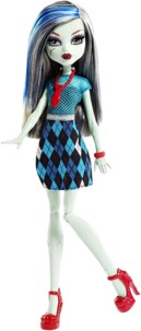 poupee monster high frankie stein avec tartan et cravate rouge fille frankenstein