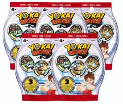 Pack de 5 sachets de 3 médaillons Yo-Kai Watch pour montre parlante Yo-Kai Watch de Hasbro
