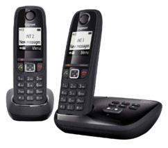 Téléphone fixe sans fil DECT Gigaset AS470A Duo - Avec répondeur - Noir