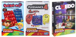 3 jeux Edition Voyage : Cluedo, Puissance 4 et Qui Est-ce ?