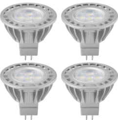 4 ampoules LED GU5.3 de 5W - Blanc chaud