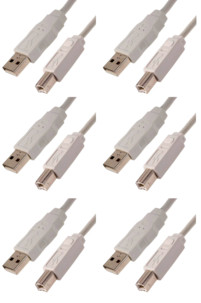 6 câbles USB Type-A vers USB Type-B - 3 m