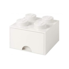 Brique de rangement LEGO blanche.
