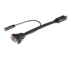 Câble AK-CBHD18-20BK pour HDMI vers VGA et Jack.