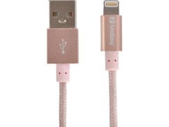 Câble USB compatible Lightning Sandberg Excellence - 1 m rose