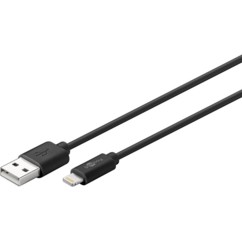 Câble USB Goobay Lightning noir de 3 mètres.